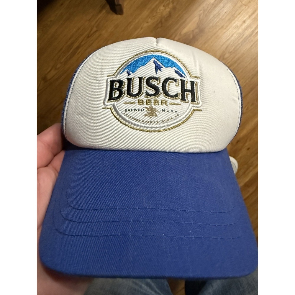 Busch Beer Hat‎ Trucker  Mesh Cap Snap Back Adjustable Blue